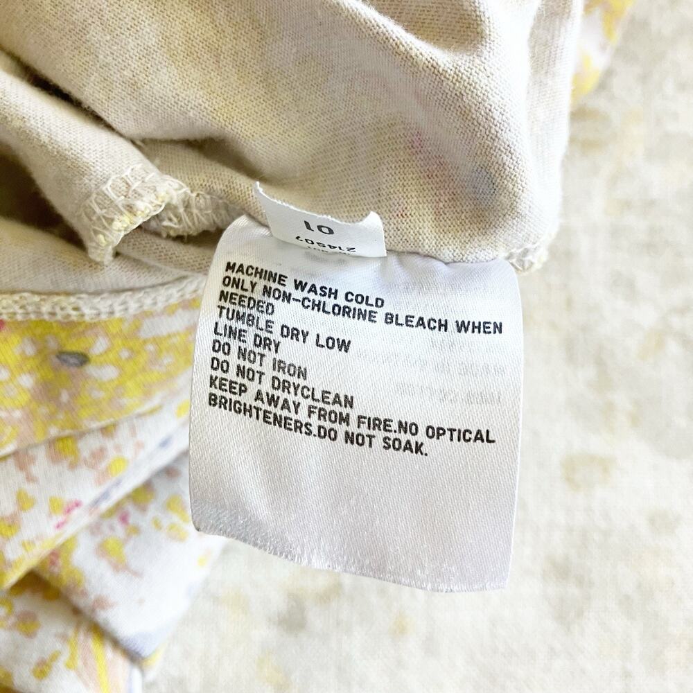 UT Uniqlo Paul & Joe Girls 7-8 A Line Dress Tunic Top Floral Bow Print Yellow - Picture 8 of 8